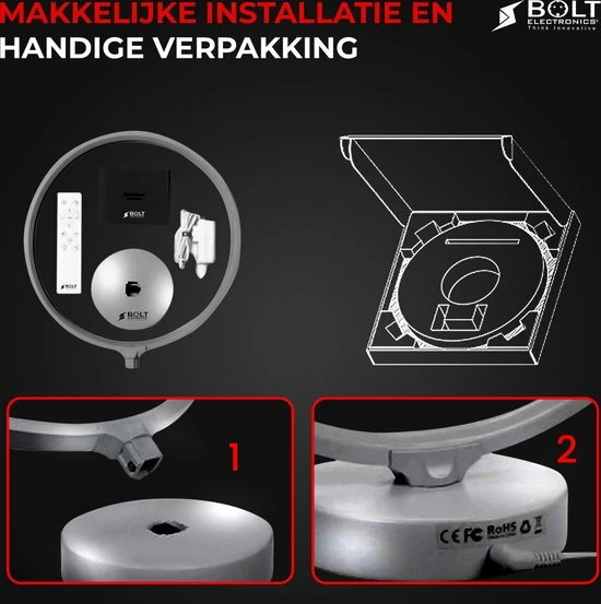 Bolt Electronics? Bolt Electronics ? Tafellamp ? Moodlamp ? Lichttherapielamp - Moodlight ? Daglichtlamp ? Wit Licht ? Zilver - Afbeelding 10