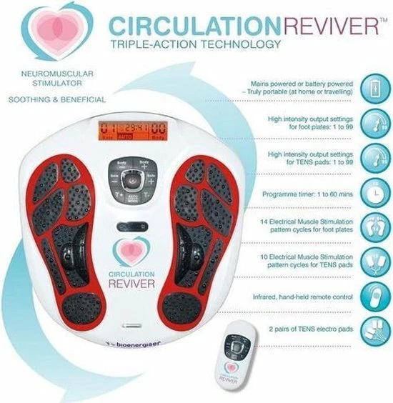 BioEnergiser Circulation Maxx Reviver Bloedcirculatie Apparaat - Leg Revitaliser - Spierstimulatie - Afbeelding 12
