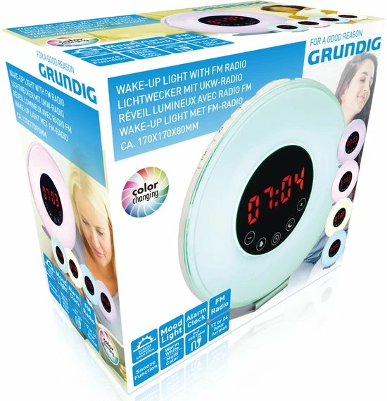 Grundig Wake Up Light - Nachtlampje Met Tijdweergave - Lichtwekker Met FM Radio En Natuurlijke Geluiden - Afbeelding 7