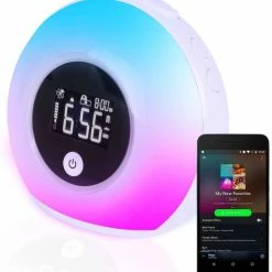 Boostiv Wake Up Light - Speaker Radio - Slaaphulpen - Bluetooth - Nachtlampje - Digitale Wekker - Wekker - Ambilight - Radio's