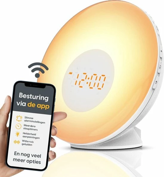 ProSova Wake Up Light Met App - White Noise Machine - Wekker - Wekkerradio - Slaaptrainer - Google Home - + Gratis (E)-Slaapboek