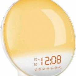 ProSova Wake Up Light - Slaaptrainer - Wekkerradio - Nachtlamp - Dubbele Wektijd - 7 Kleuren - USB Aansluiting