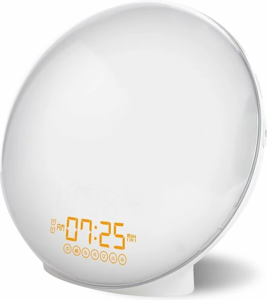 ProSova Wake Up Light - Slaaptrainer - Wekkerradio - Nachtlamp - Dubbele Wektijd - 7 Kleuren - USB Aansluiting - Afbeelding 12