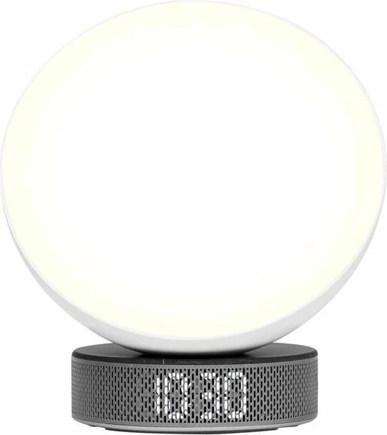 Lexon - Lexon Miami Sunrise Clock & Light White/Black Marble