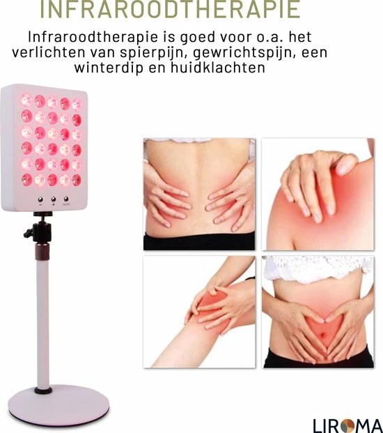 LIROMA? - LED Infraroodlamp - Hoogte Verstelbaar - 2 Golflengten - Rood Licht Therapie - Collageen Lamp ? Bevordert Bloedcirculatie ? Fibromyalgie - Warmtelamp - Lichttherapie - Black Friday 2022 Deals - Afbeelding 5