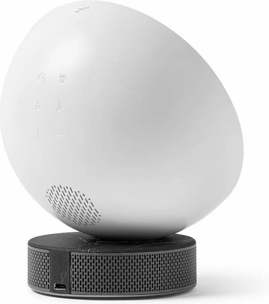 Lexon - Lexon Miami Sunrise Clock & Light White/Black Marble - Afbeelding 3