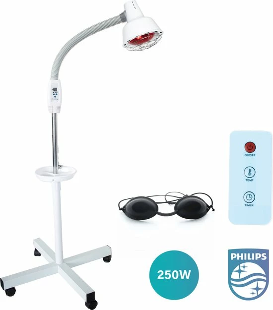 FLEXIE? Infralux 250 ? Infraroodlamp Met Phillips Warmtelamp ? Voor Gewrichten/Spieren/Pijn/Huid ? Red Light Therapy ? Rood Licht Therapie ? 250Watt
