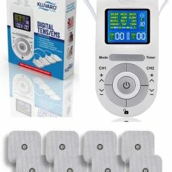 Kluvaro KRES100B Tens Apparaat - Elektrodentherapie Apparaat Voor Spierstimulatie (EMS) En Pijn Therapie - 8 Extra Elektrodenpads