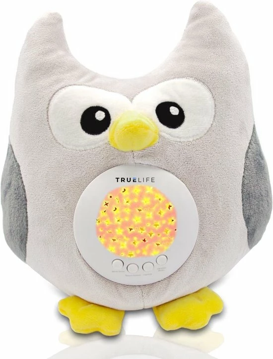 TrueLife Slaaptrainer En White Noise Machine En Sterrenprojector ? Knuffel Uil ? Slaapgeluiden ? Witte Ruis ? Baby - Peuter