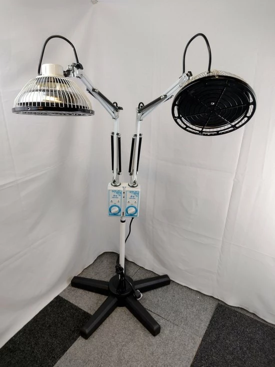 Hwaleng CQJ-24_ TDP Staande Lamp, Dubbele Kop. Elektro-magnetische Warmte Straling Lamp. Voor 1 Of 2 Personen - Afbeelding 7