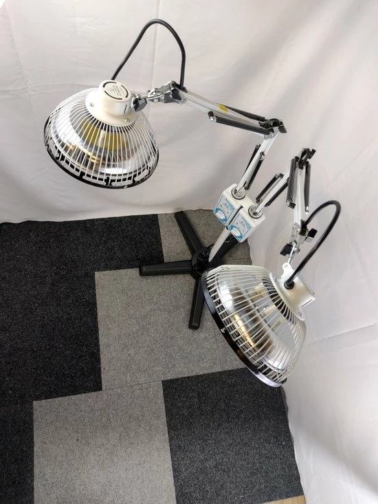 Hwaleng CQJ-24_ TDP Staande Lamp, Dubbele Kop. Elektro-magnetische Warmte Straling Lamp. Voor 1 Of 2 Personen - Afbeelding 9