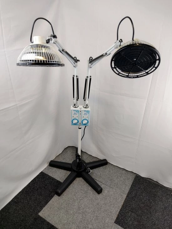 Hwaleng CQJ-24_ TDP Staande Lamp, Dubbele Kop. Elektro-magnetische Warmte Straling Lamp. Voor 1 Of 2 Personen - Afbeelding 2