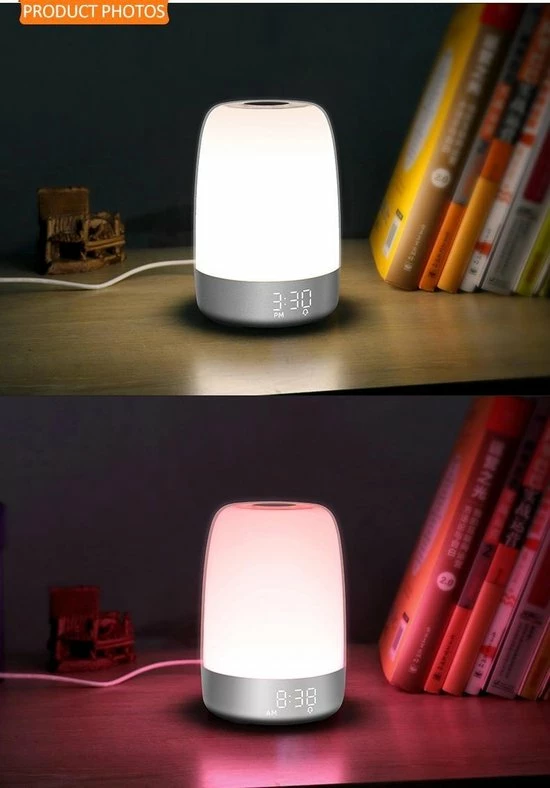 Sleep.ly Wake Up Light - 5 LED Kleuren - Natuurgeluiden - Wit - Nachtlampje - Slaaptrainer - Leeslamp - Tafellamp - Bedlamp Kinderen - Digitale Alarmklok En Wekker - Lichtwekker - Leeslampje - Wekkerradio - Wekker Met Licht - Digitale Alarmklok - Slaapwekker - Afbeelding 10