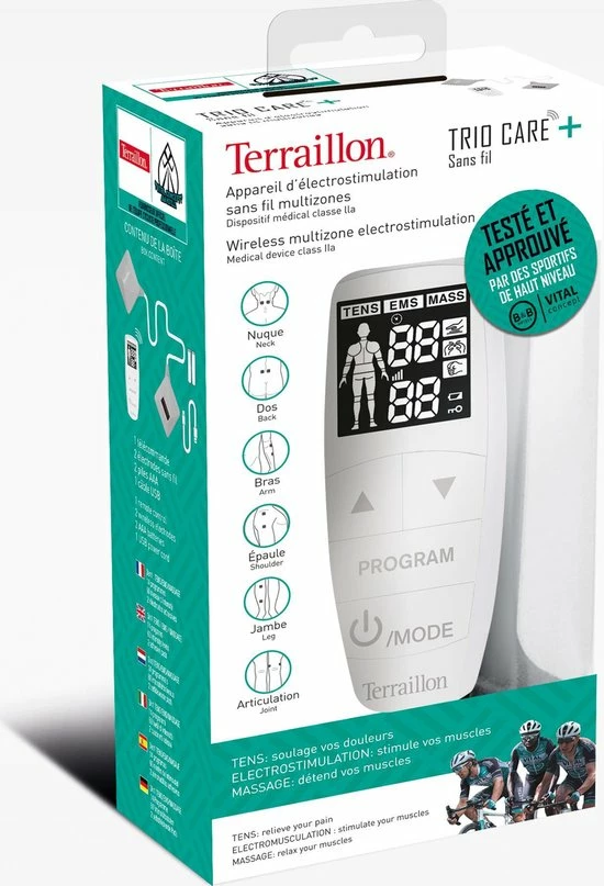 Terraillon Trio Care + / Wireless - Pijn Therapie (TENS) & Spier Stimulatie (EMS) & Massage - Afbeelding 3